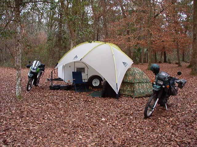 hanging tarp over tent